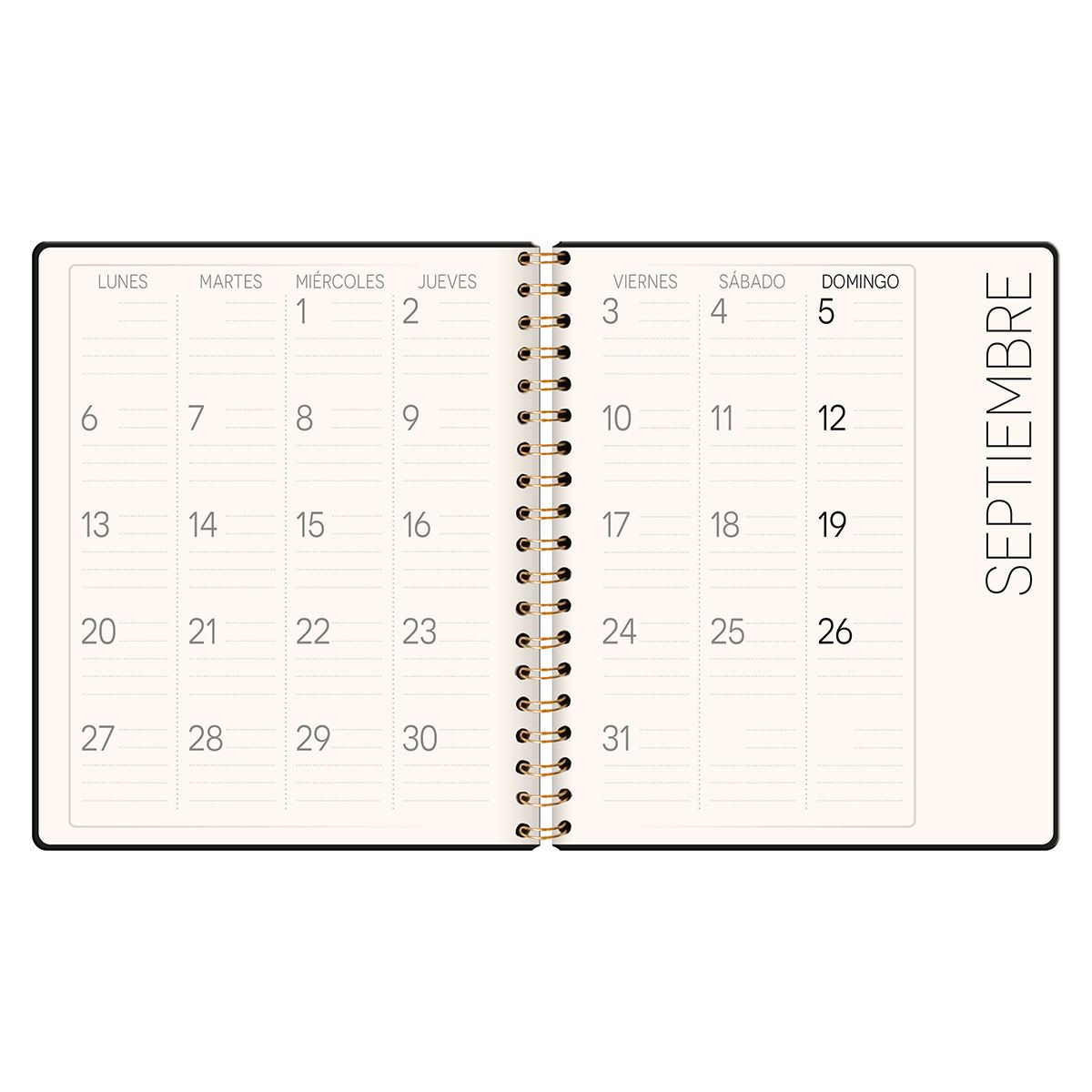Agenda pu espiral cuaderno semanal verde menta