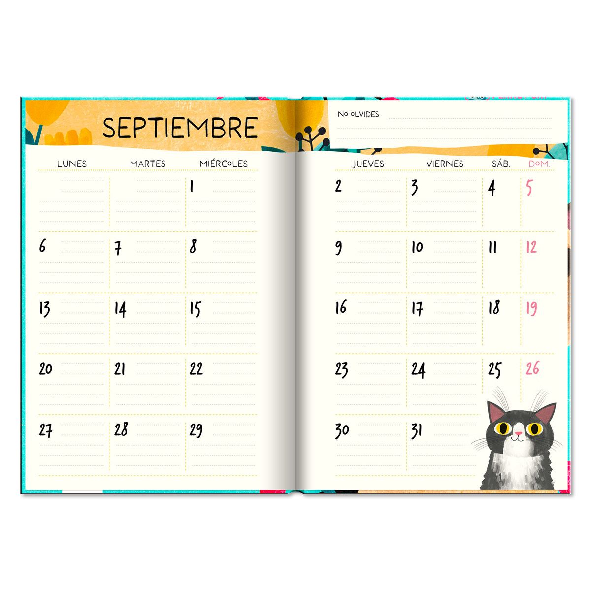 Agenda Premium Paper Planet Cat Book 2024
