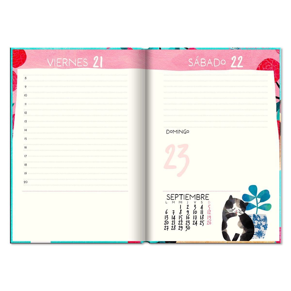 Agenda Premium Paper Planet Cat Book 2024