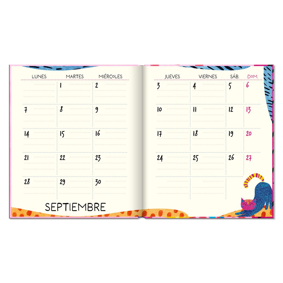 Agenda Premium Paper Planet Cat Pocket 2024