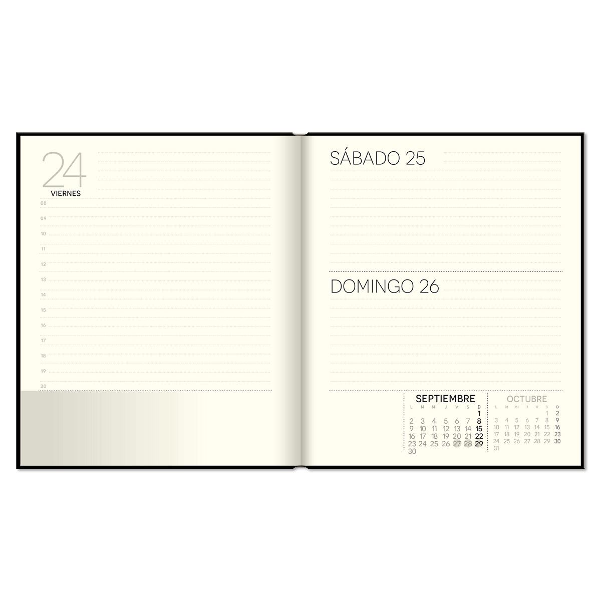 Agenda Premium Paper Black Diaria 2024