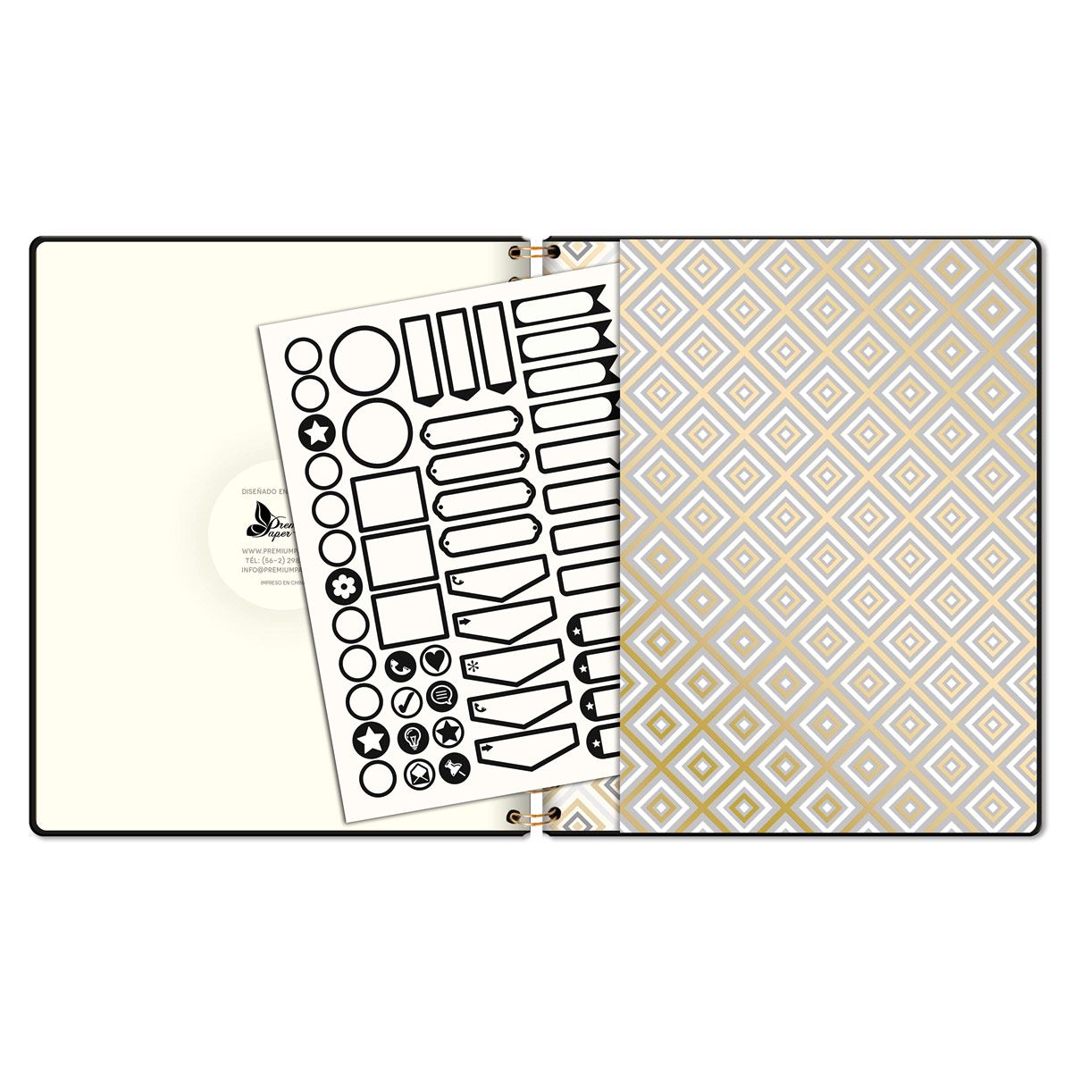 Agenda Premium Paper PU Espiral Cuaderno Diaria Negra