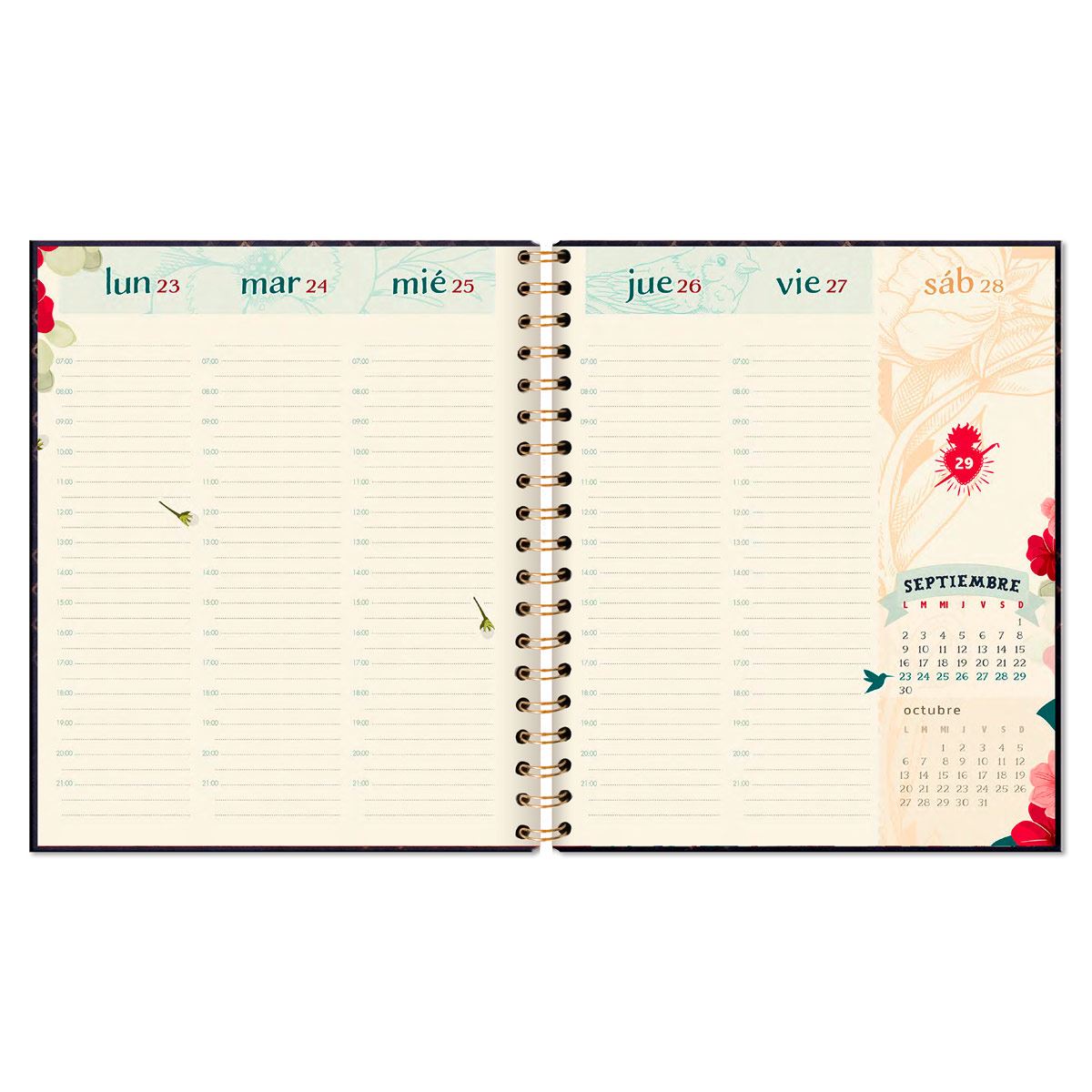 Agenda Premium Paper Frida Kahlo Semanal Espiral 2024