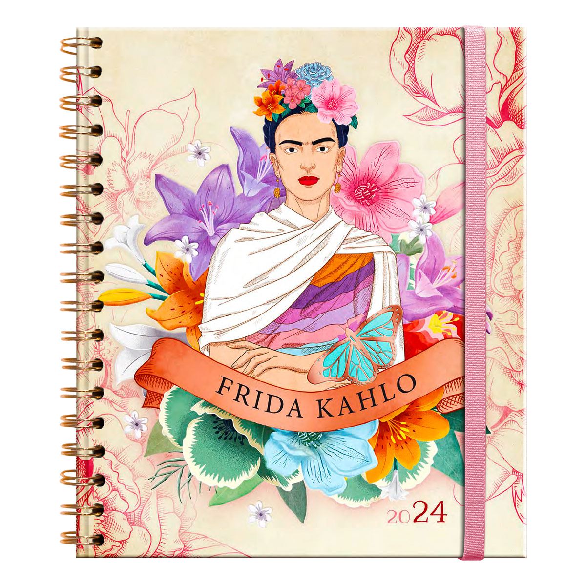 Agenda Premium Paper Frida Kahlo Diaria Espiral 2024
