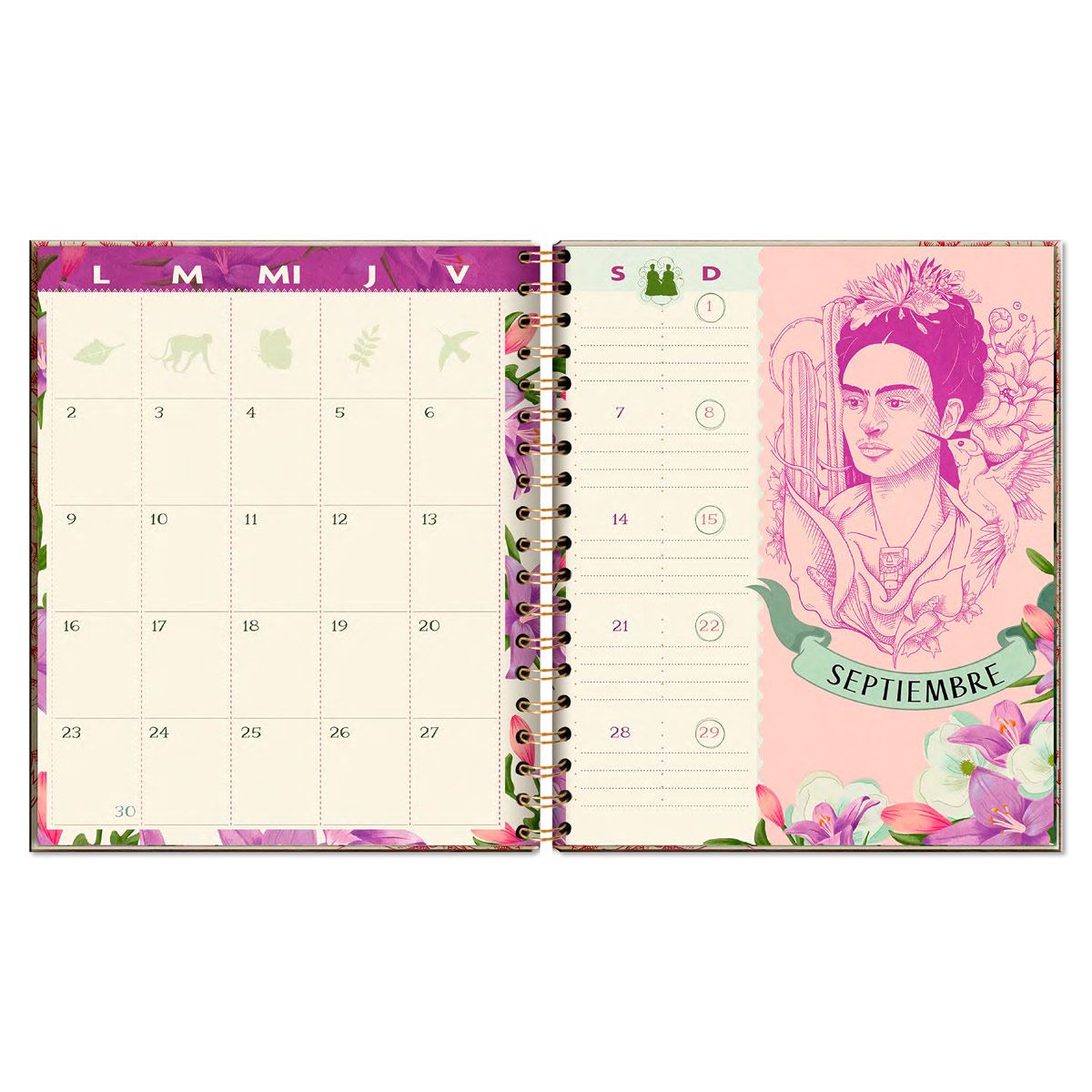 Agenda Premium Paper Frida Kahlo Diaria Espiral 2024