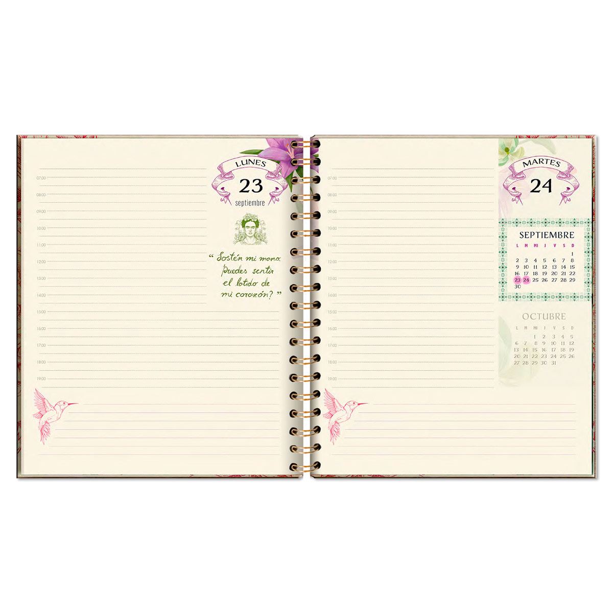 Agenda Premium Paper Frida Kahlo Diaria Espiral 2024