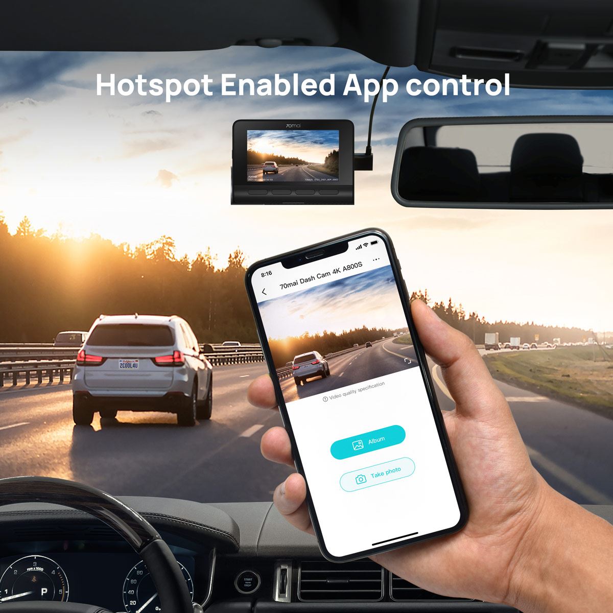 Cámara para auto con GPS 4K UHD A800S-1