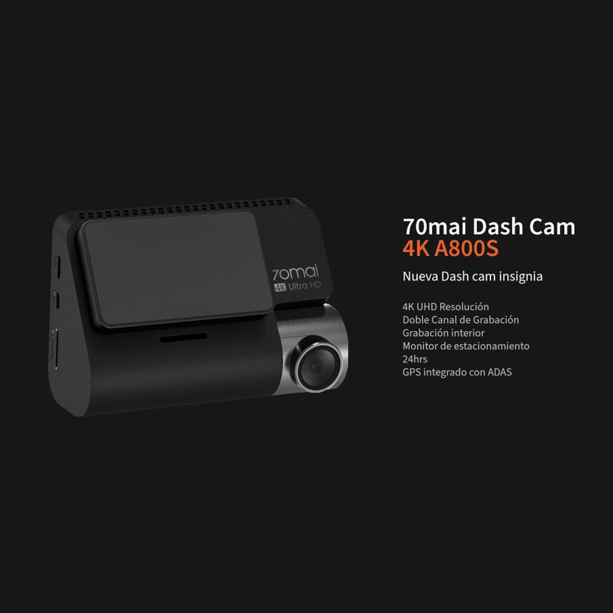 Cámara para auto con GPS 4K UHD A800S-1