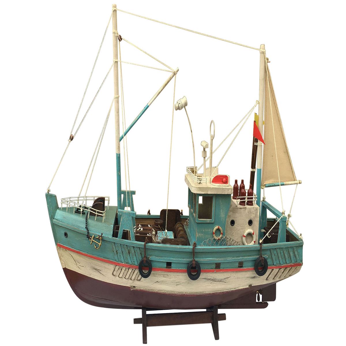 Barco de Pesca Madera 45 cm