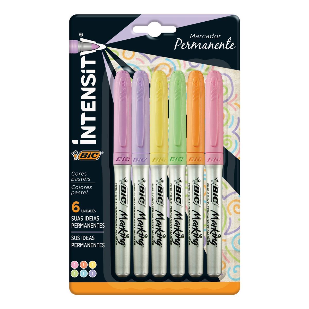 Marcador Permanente Marking 6 Piezas Bic