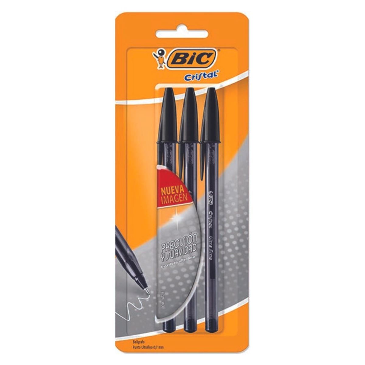 Bolígrafo Cristal Negro 3 Piezas Bic