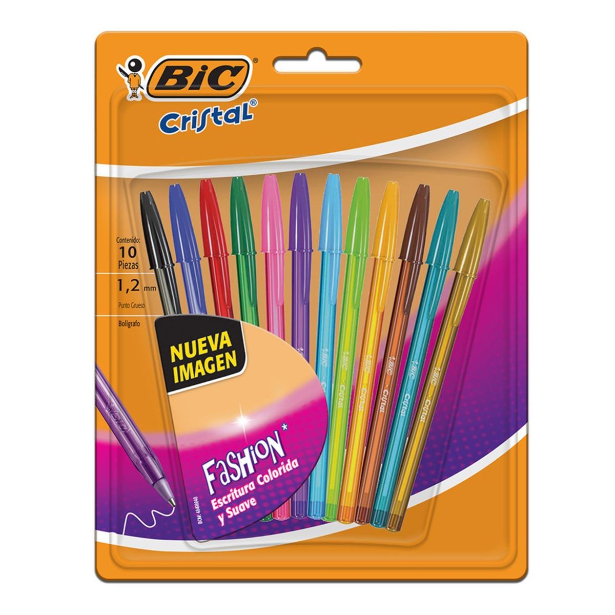 Bolígrafo Cristal Fashion 10 Piezas Bic
