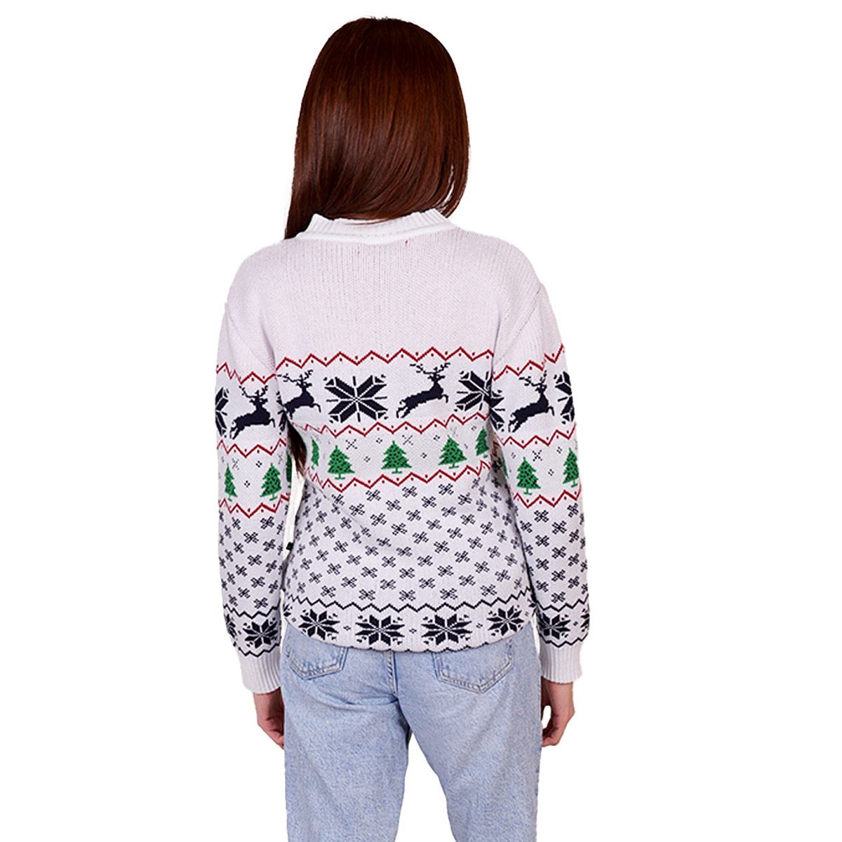 Suéter Blanco Zuio De Navidad Para Mujer