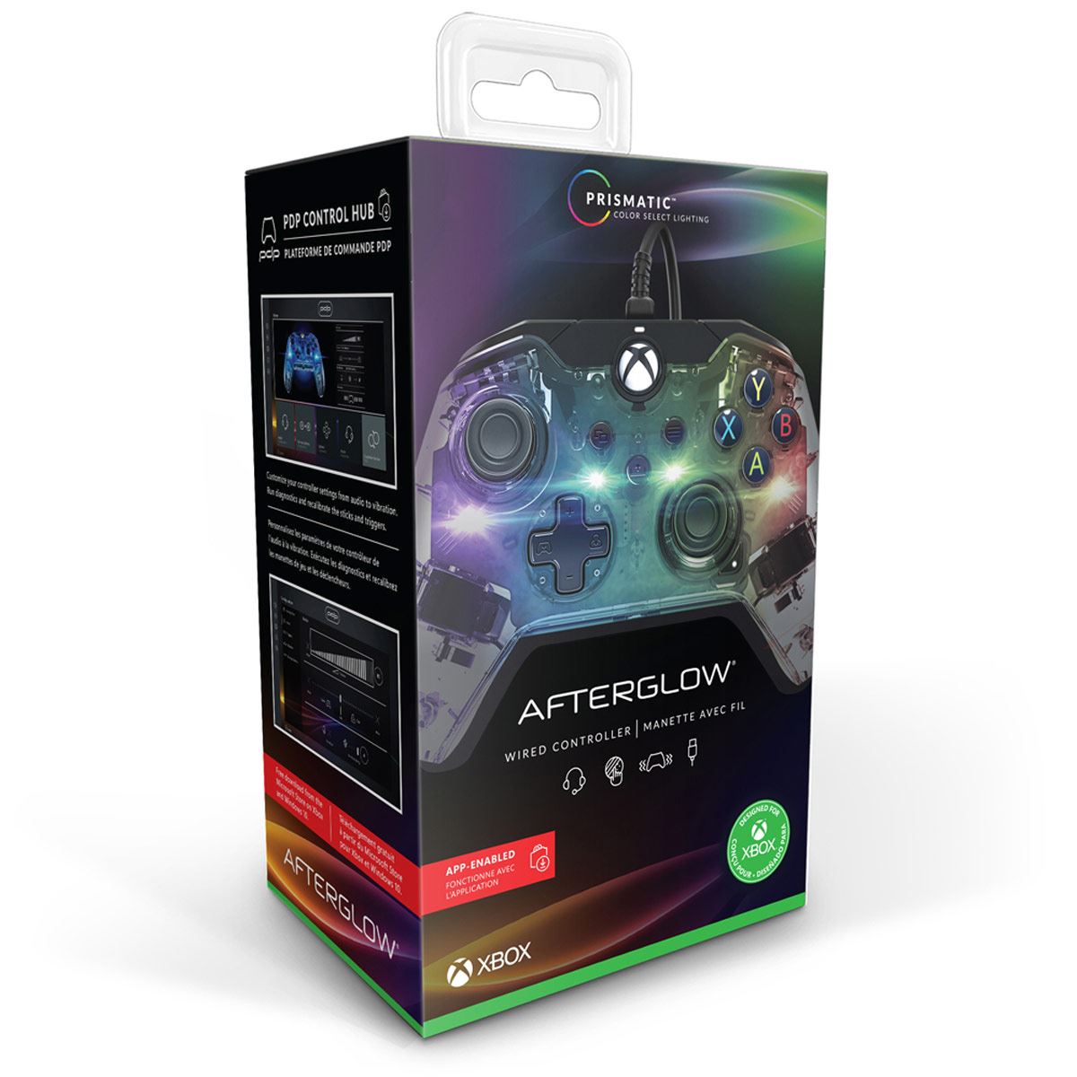 Mando  PDP Afterglow Wired Controller, Con cable, Micro USB, Compatible  con PC/Xbox Series X/S, Transparente