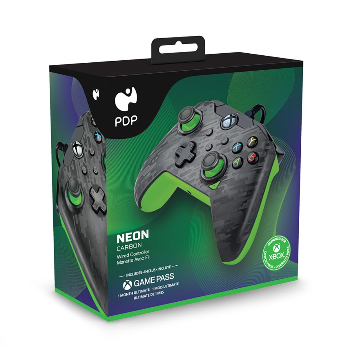 Bundle Control PDP alámbrico para Xbox neon carbón + Xbox Game Pass Ultimate (1 mes)