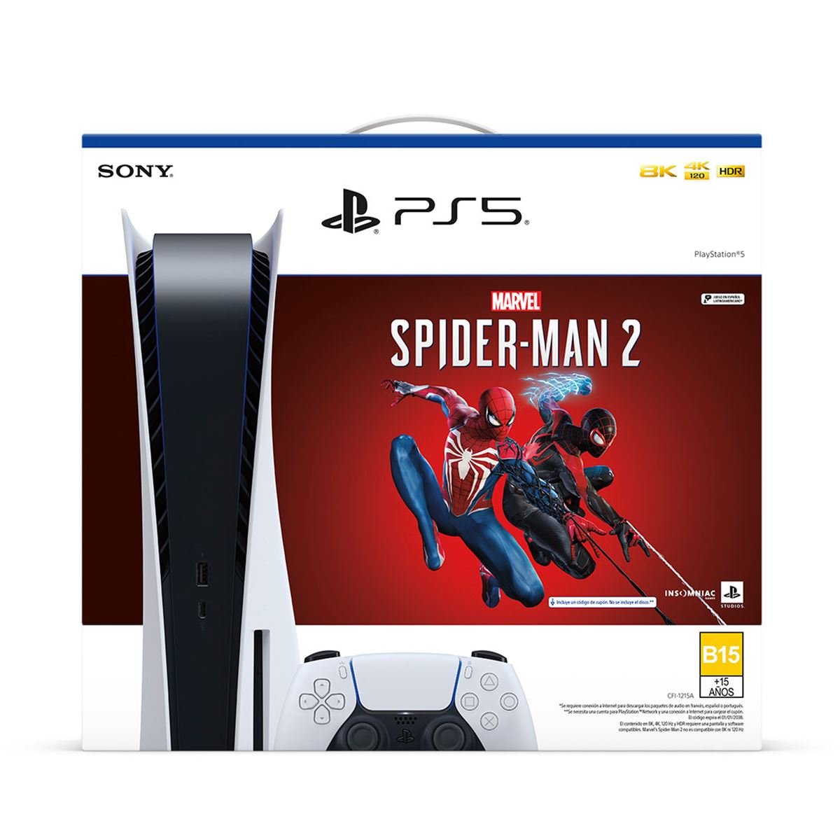 PS5 HW 1215 STANDARD SPIDERMAN 2 DISC  MEXICO UPC 0711719566809 - 1000037777