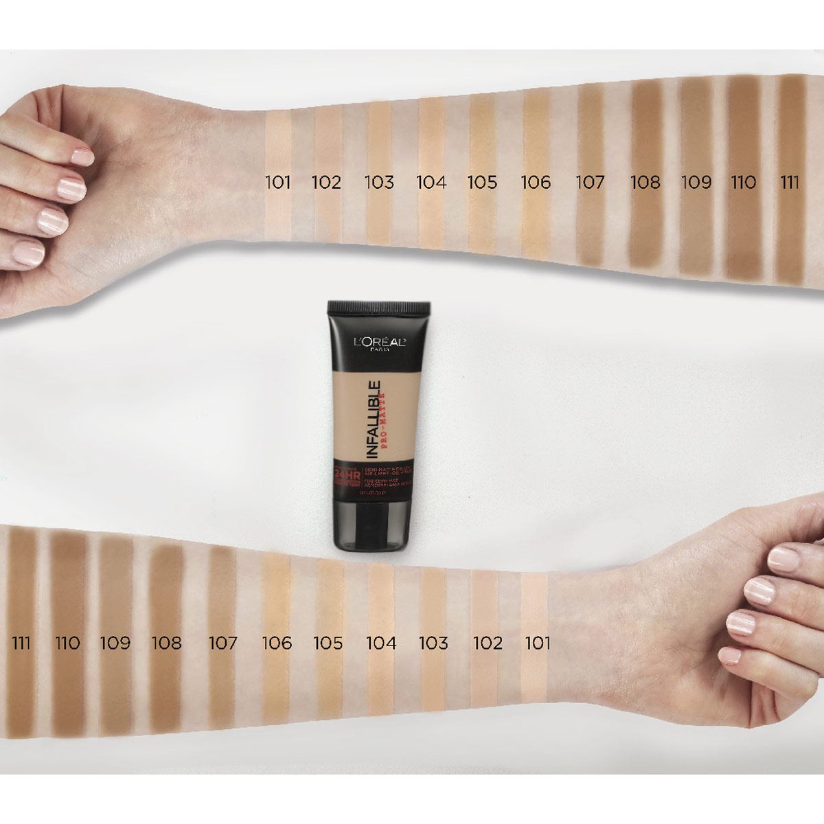 Base de maquillaje Infallible Pro-Matte L'Oréal Paris, Tono 103 Natural Buff