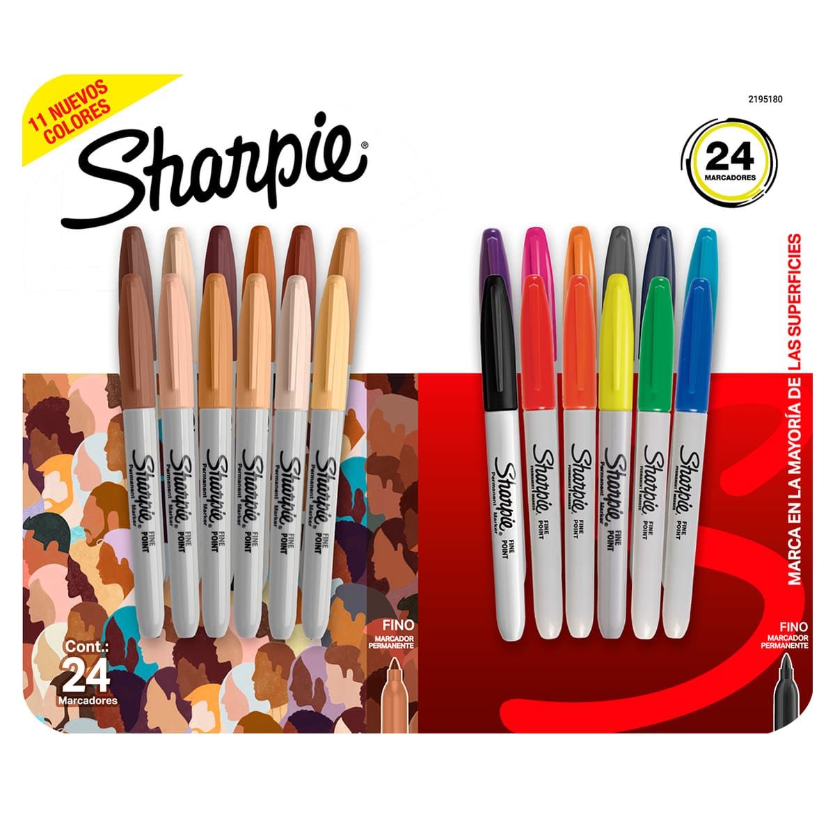 Marcadores Permanentes Sharpie Punto Fino Set 24 Piezas Multicolor