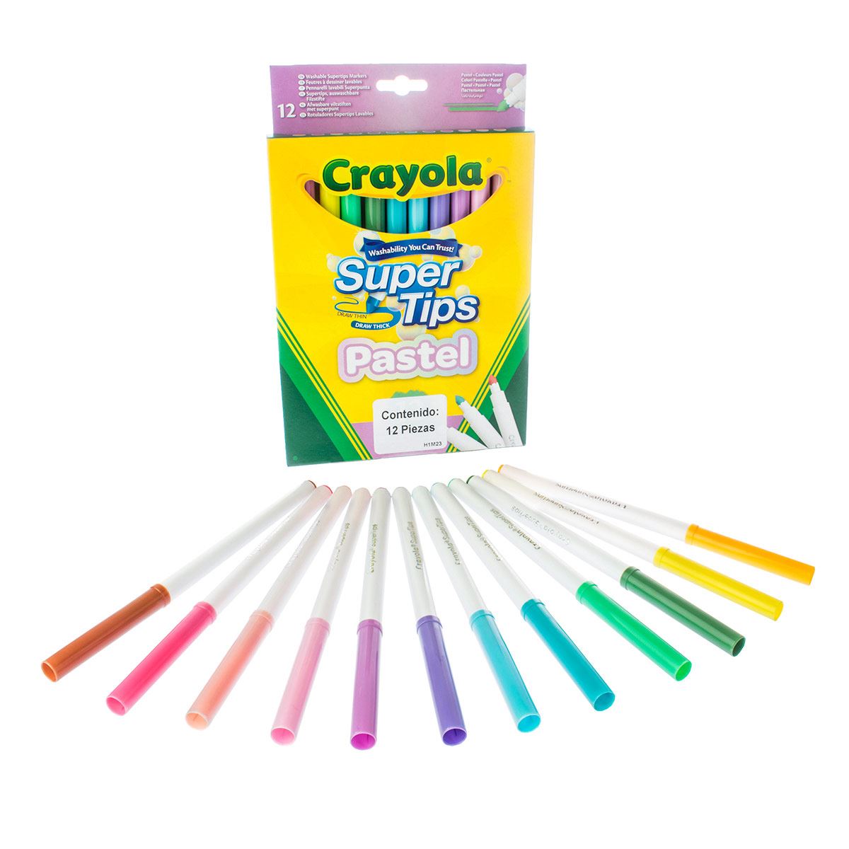 Marcadores Plumones Crayola Super Tips Lavables 12 Colores