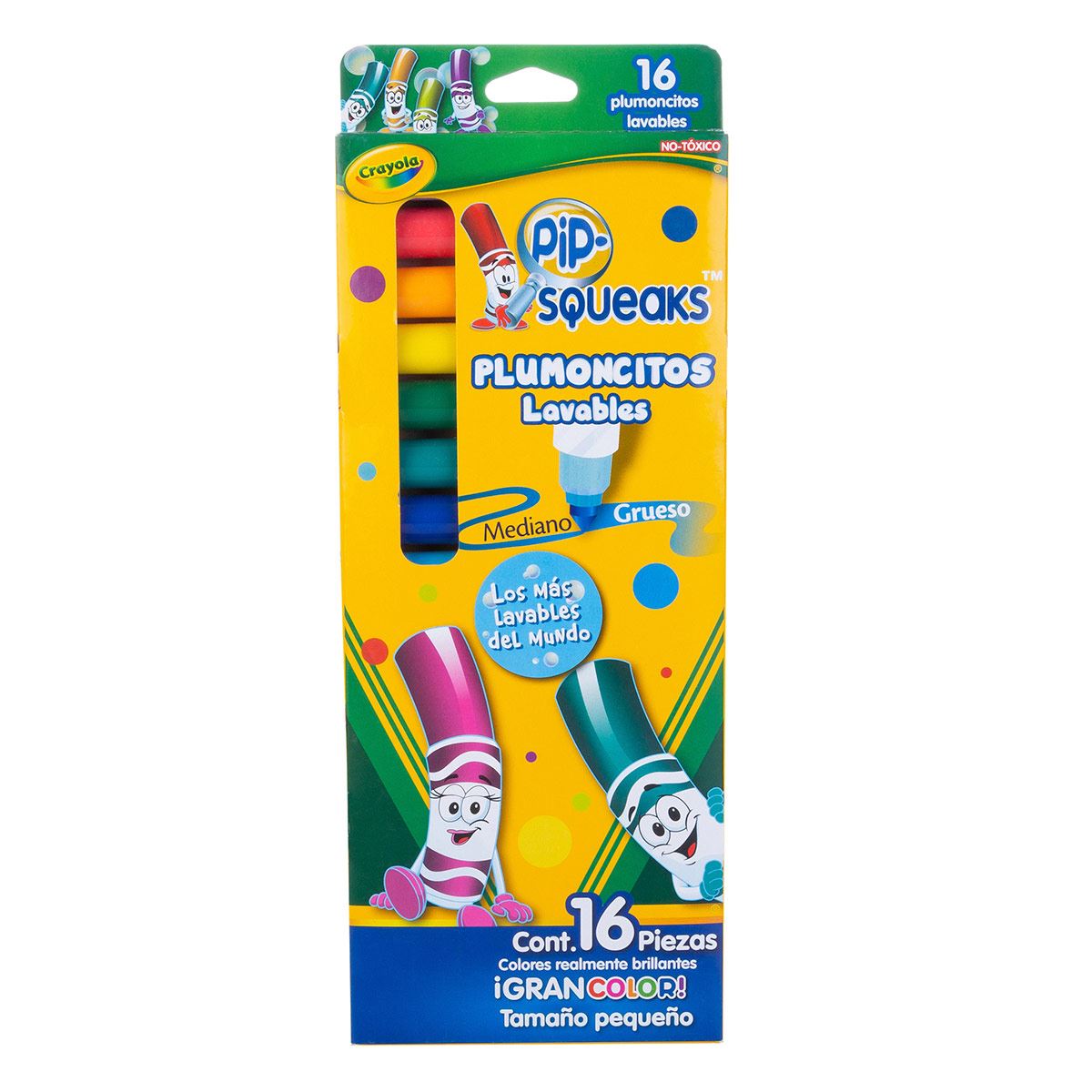 Rotuladores Crayola lavables Pip Squeaks Skinnies, 16 unidades, útiles  escolares, regalos para niños y niñas