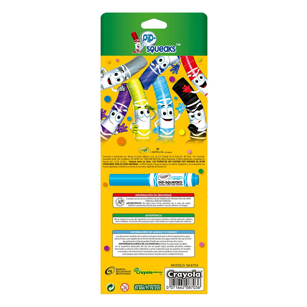 Crayola 588703 Pip-Squeaks 16-Count Assorted Color Washable Markers