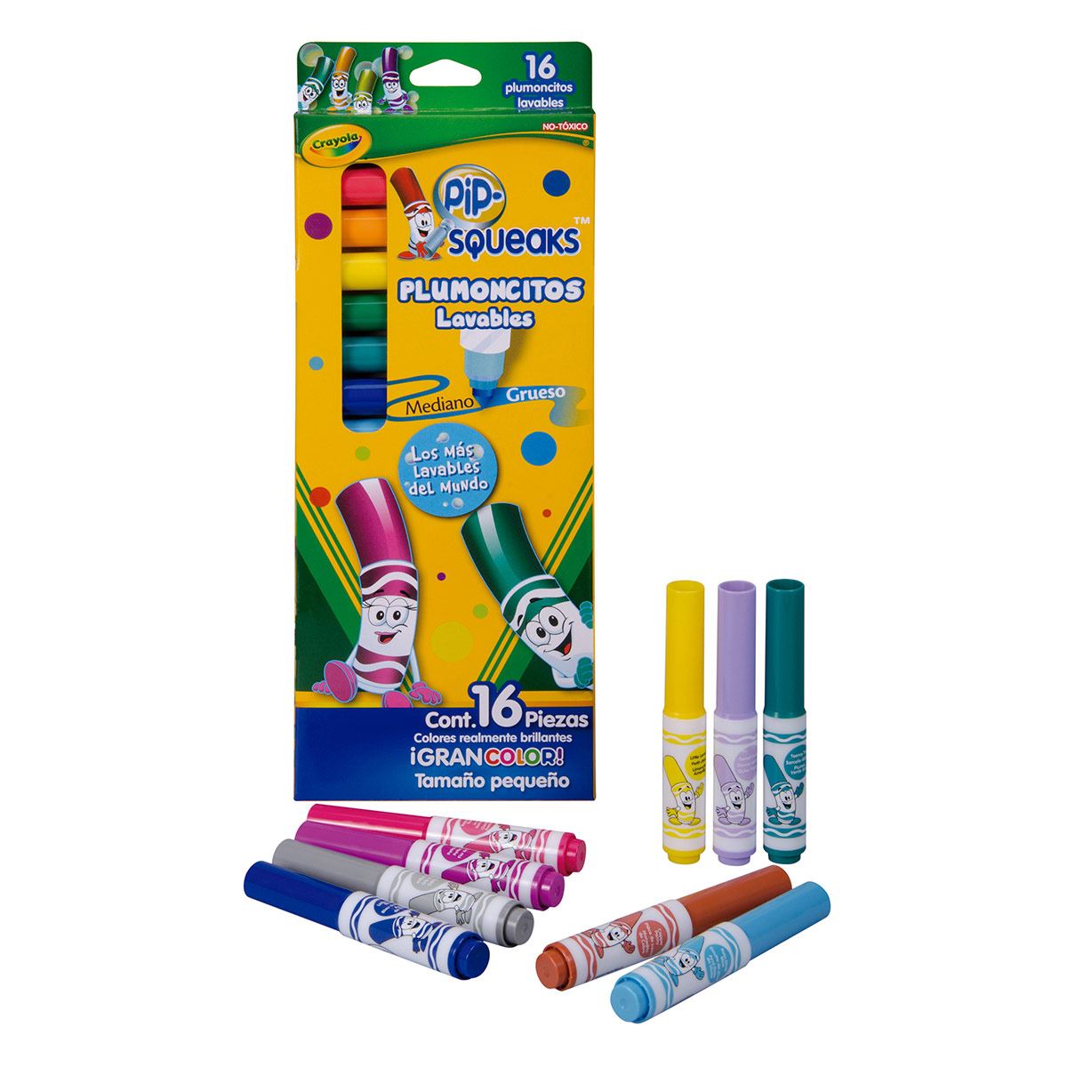 16 plumones CRAYOLA Pip Squeaks