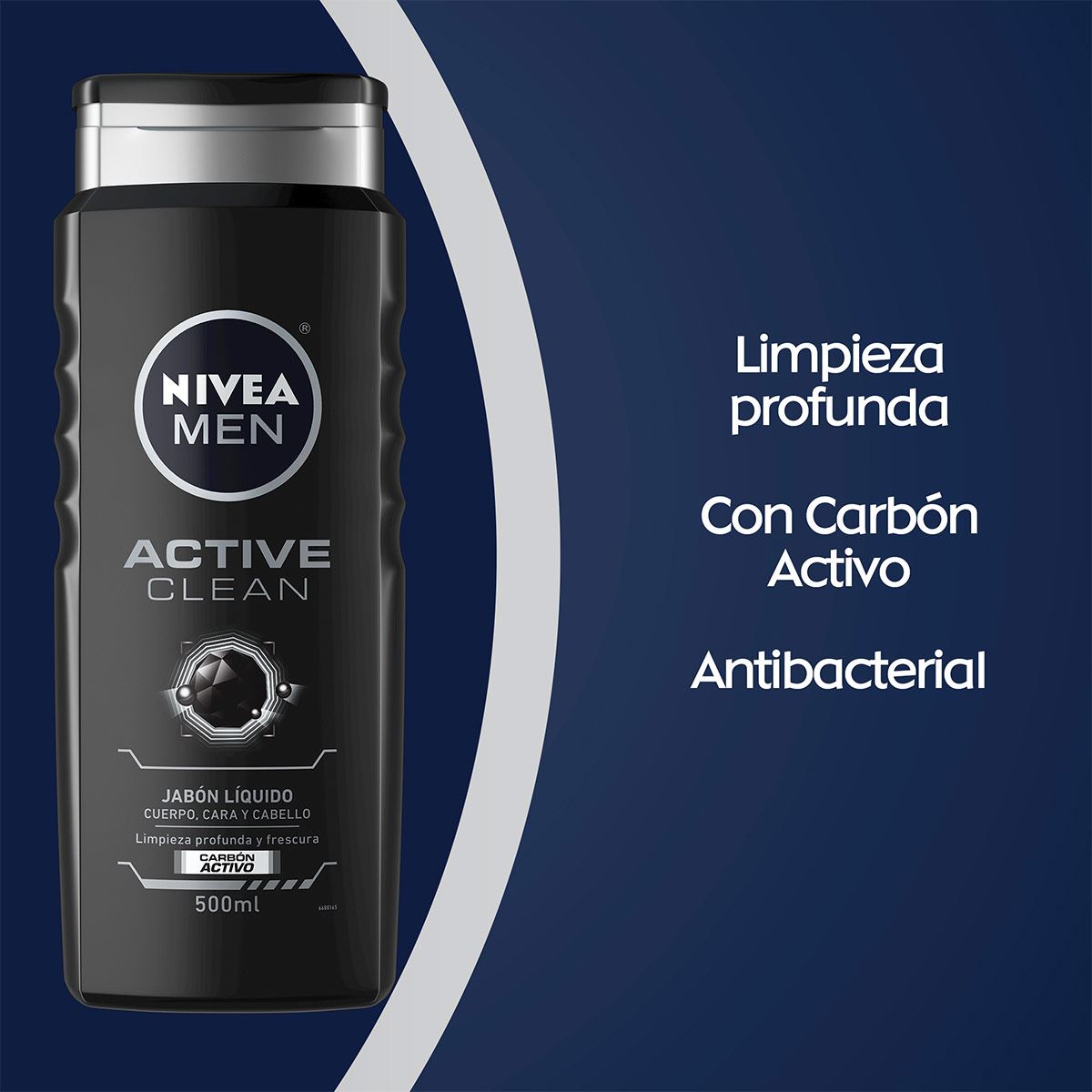 Jabón liq  men act c nivea 500ml