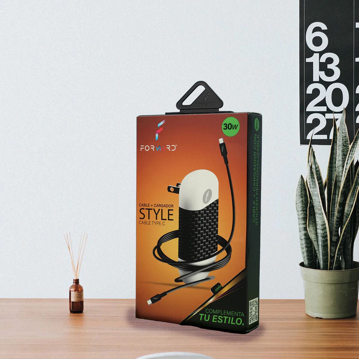 Cargador 30W con cable tipo C