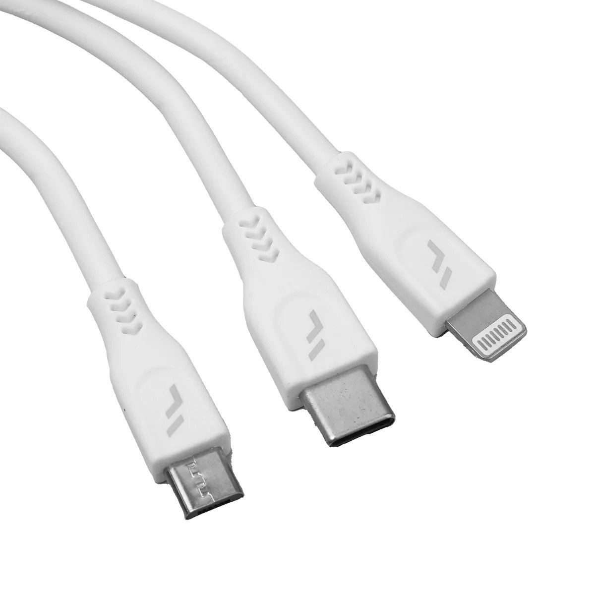 Cargador turbo con conector Lightning/Tipo C/Micro USB