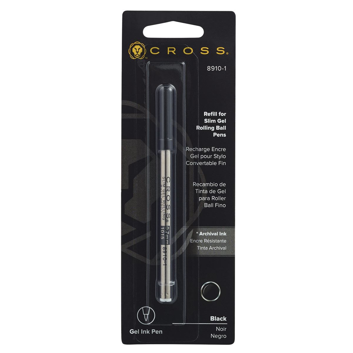 Repuesto Cross Roller ball Slim Gel Negro