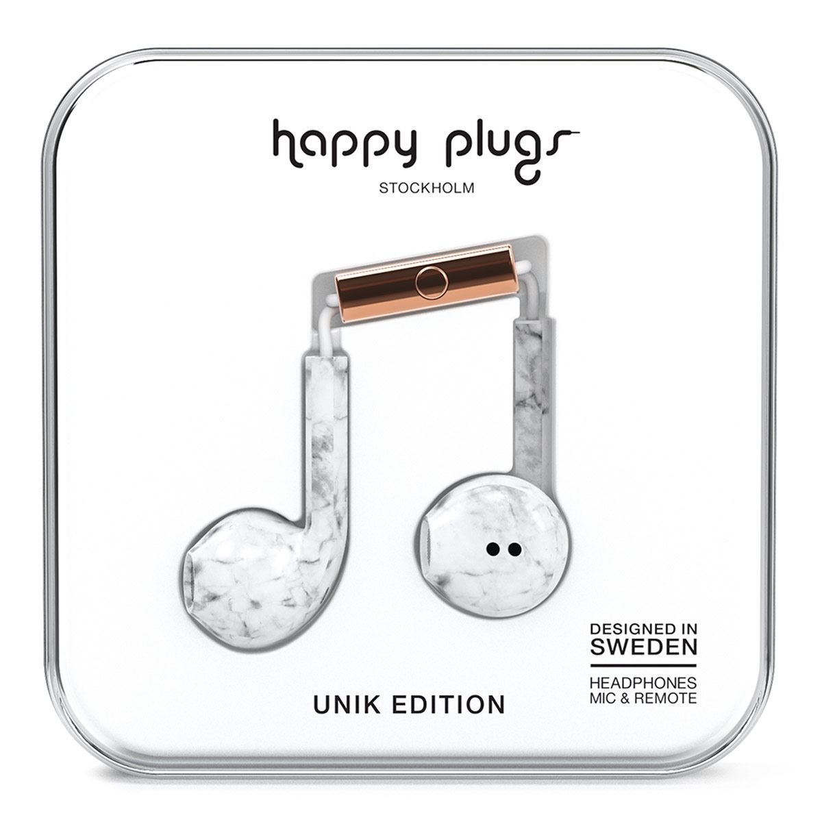 Audífonos Earbud Plus Mármol Blanco Happy Plugs