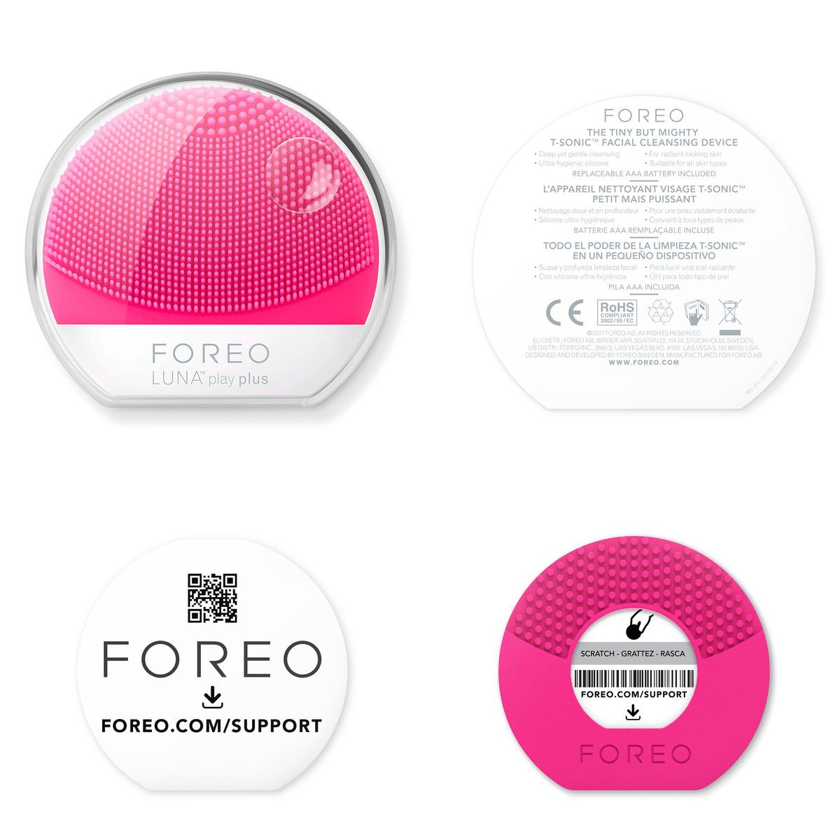 Cepillo Facial Foreo Luna Play Plus Fuchsia