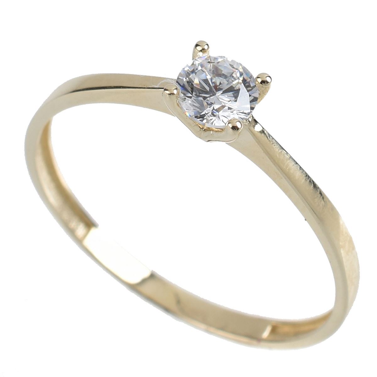 Anillo Solitario Mini Oro Amarillo 14K Doble O