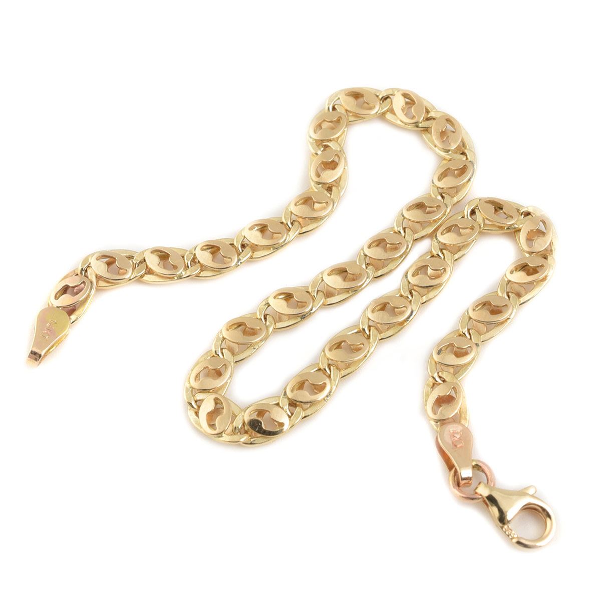 Pulsera Egipcia 14K Doble O para Hombre