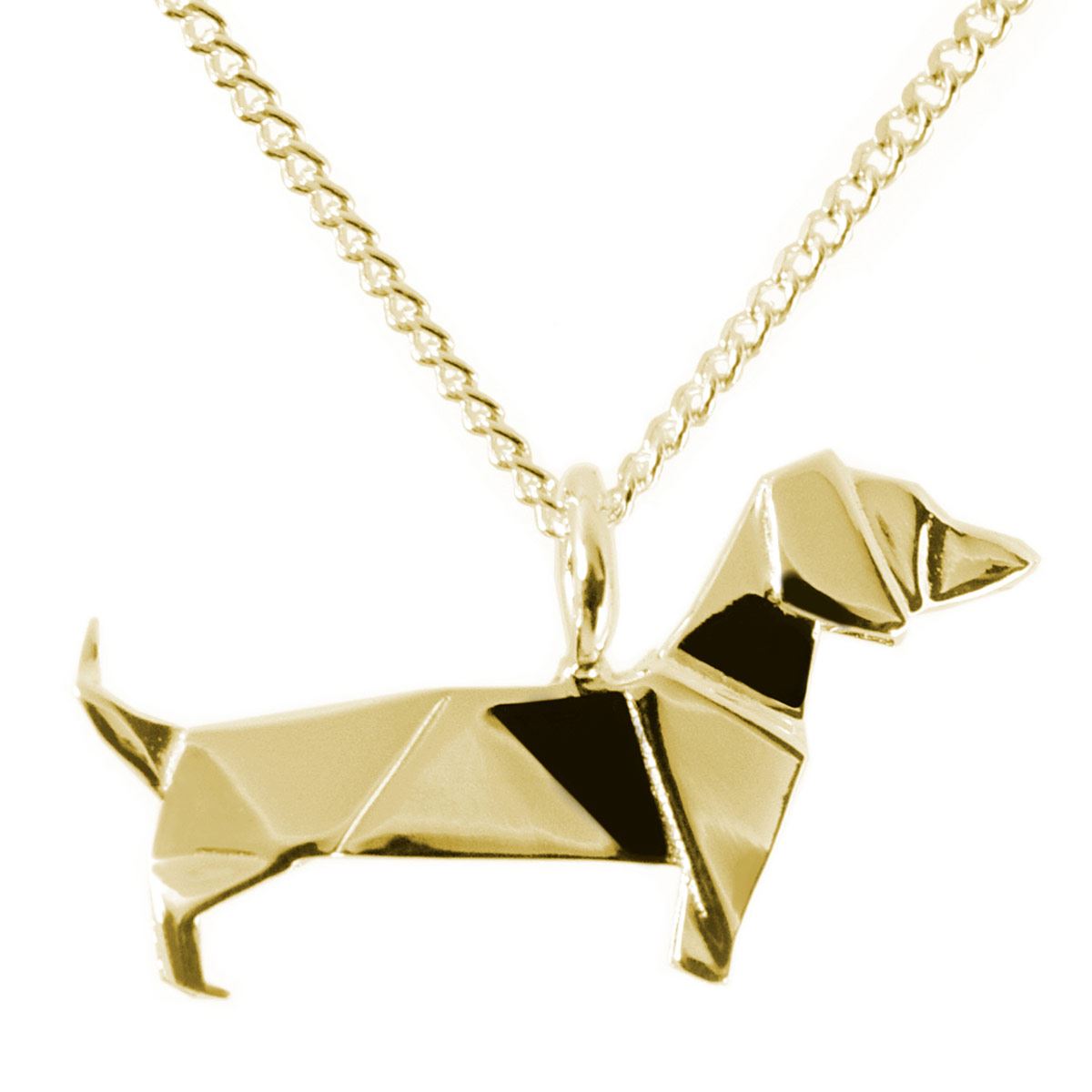 Dije Perro Salchicha en Plata con Chapa Oro Amarillo Necora