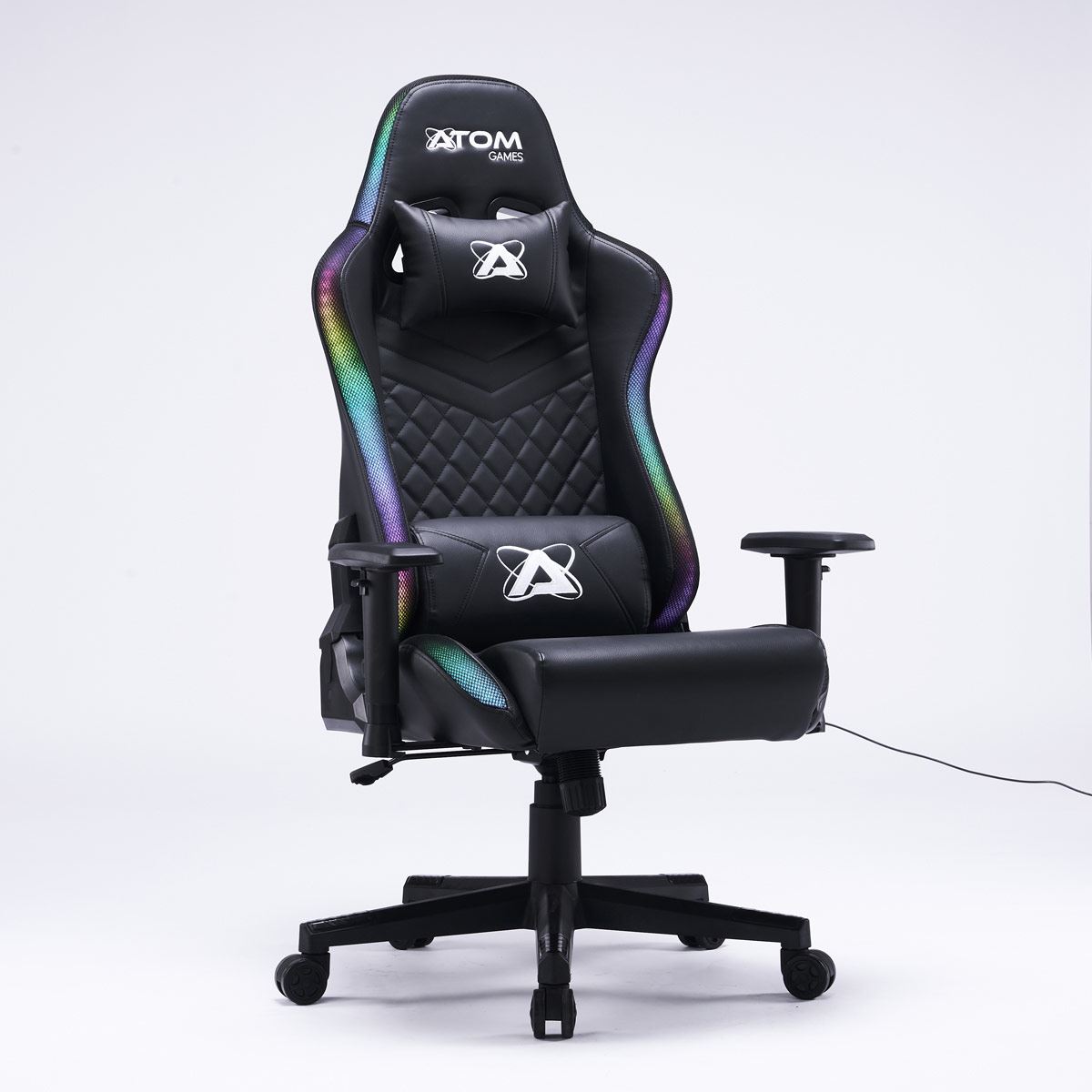 Silla gamer RGB Atom Games negra