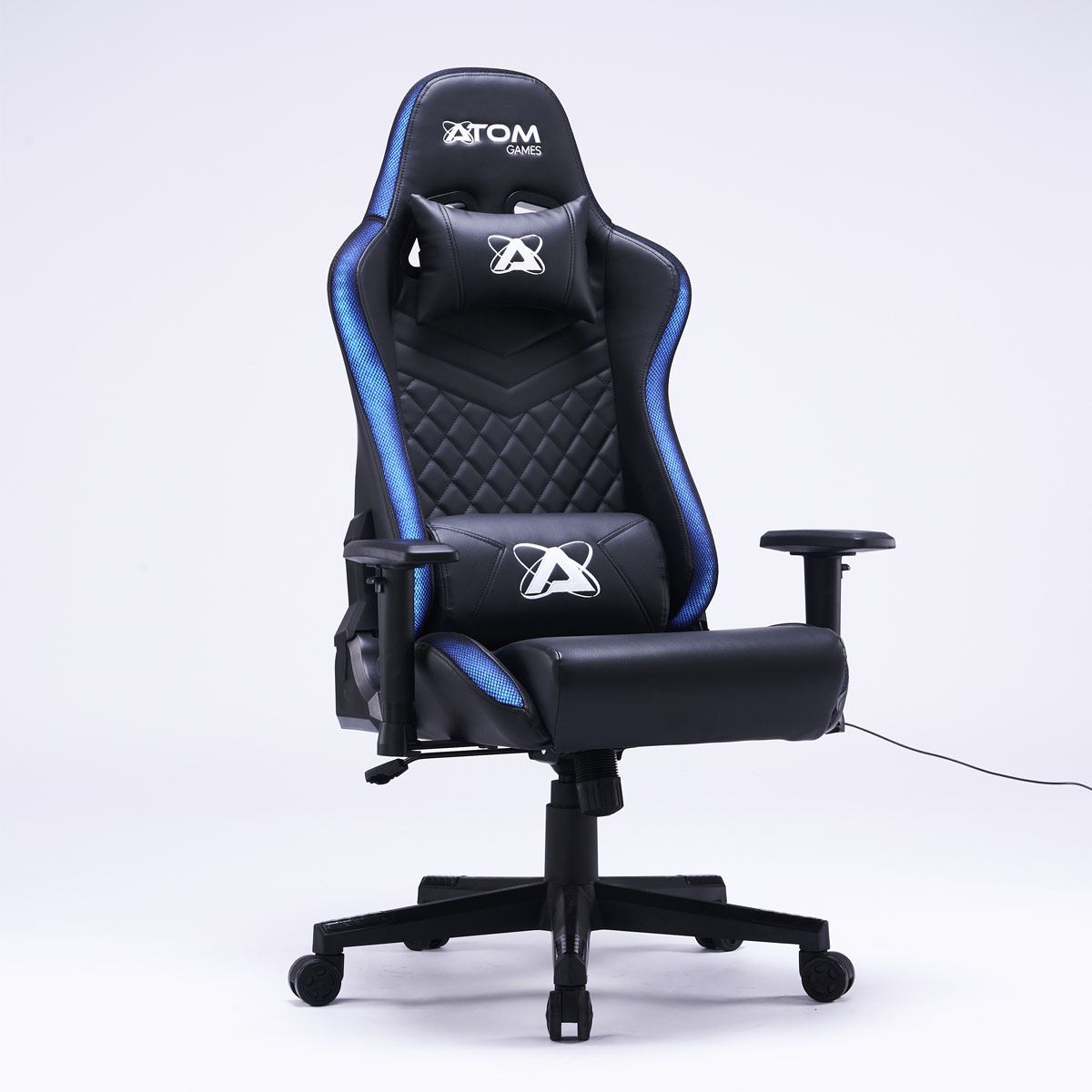 Silla gamer RGB Atom Games negra