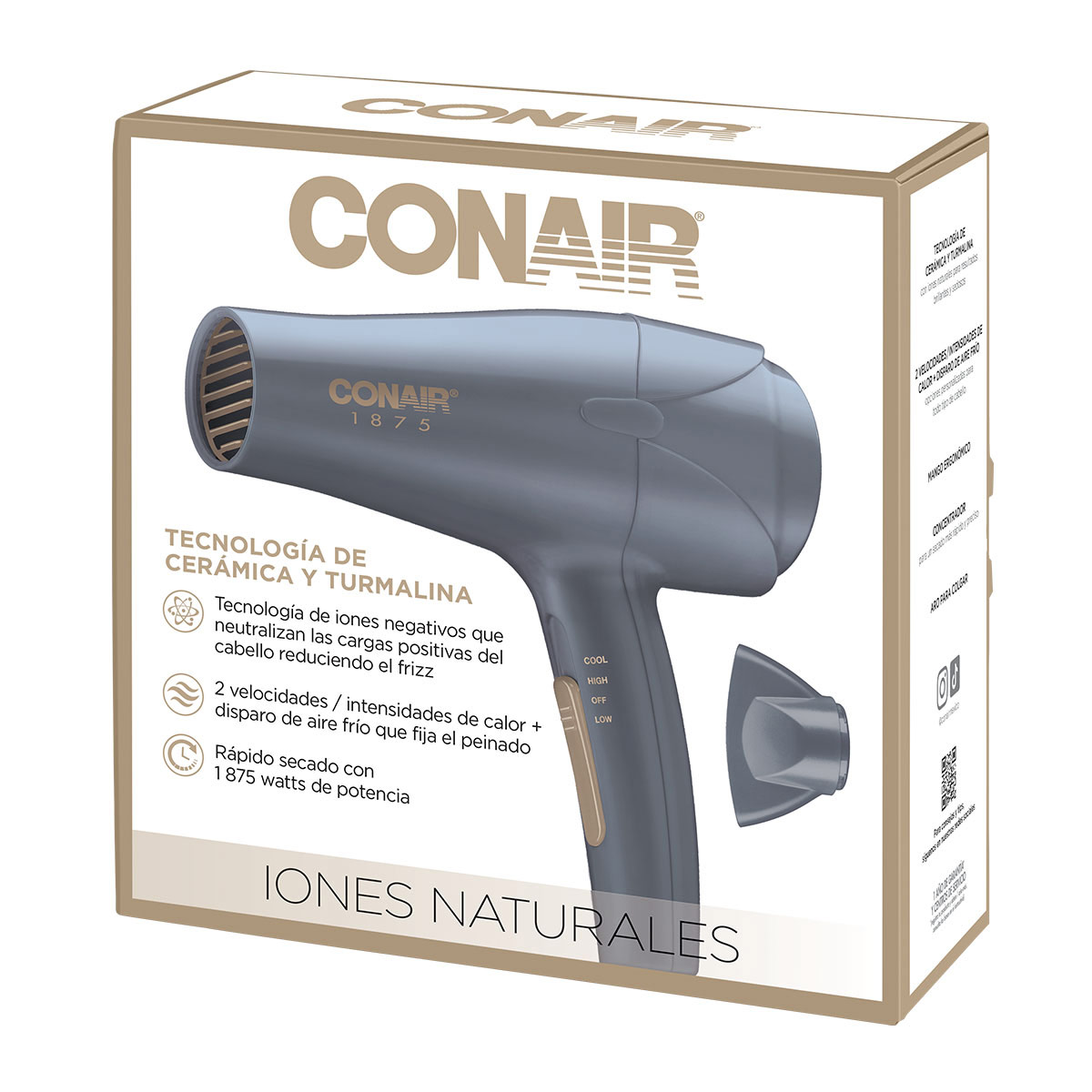 Secadora Gris Con Dorado Ionica Basica Conair