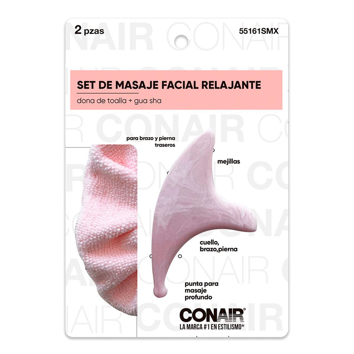Herramienta Gua Sha Y Scrunchie Conair Rosa