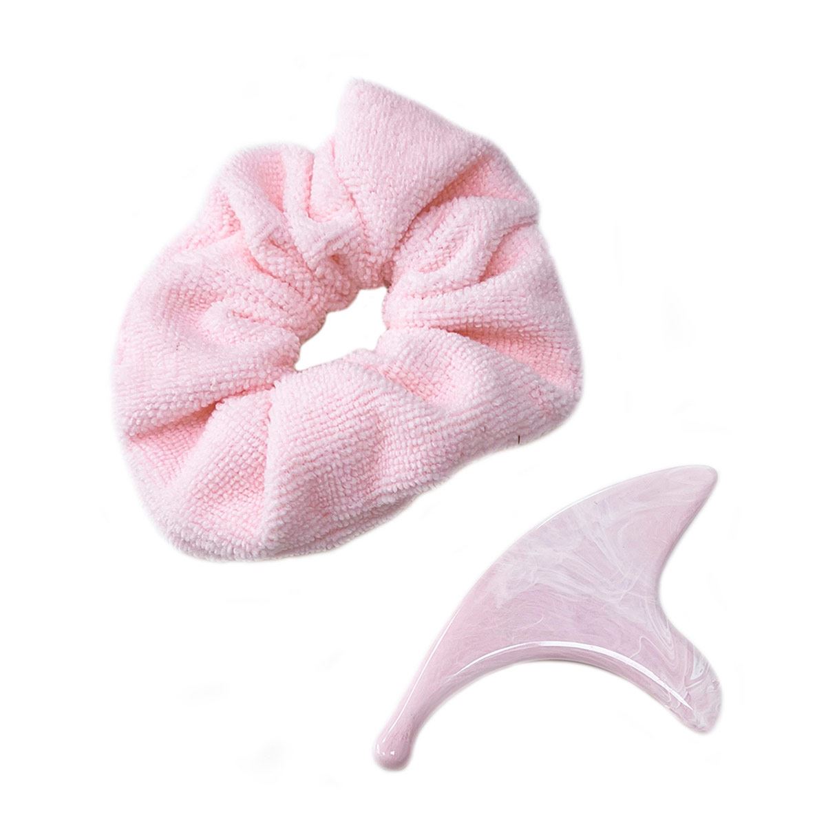 Herramienta Gua Sha Y Scrunchie Conair Rosa