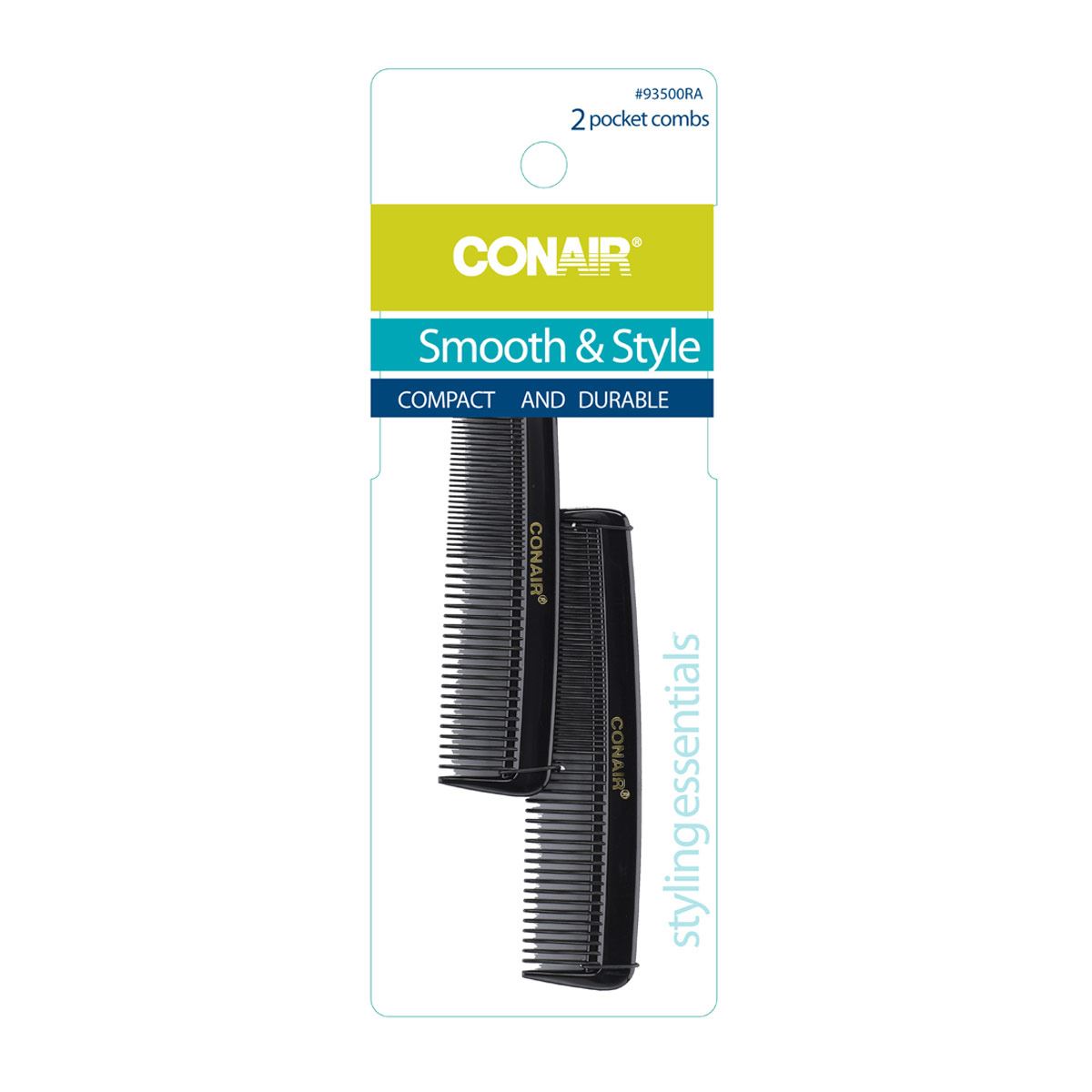 Set de peines para bosillo&#44; 2 pz. color negro Conair