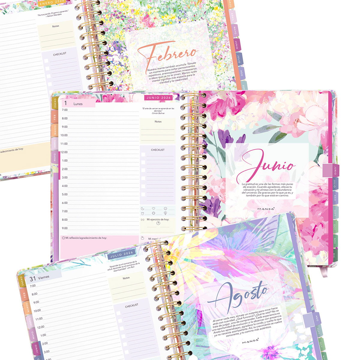 Agenda Diaria 2026 Diseño Alma Manoa