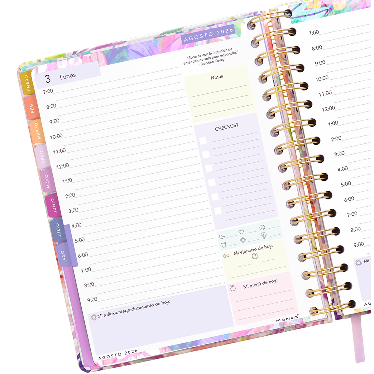 Agenda Diaria 2026 Diseño Alma Manoa