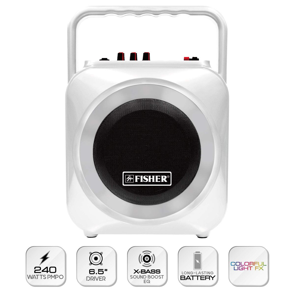 Bocina Amplificada Fisher Party Blanco