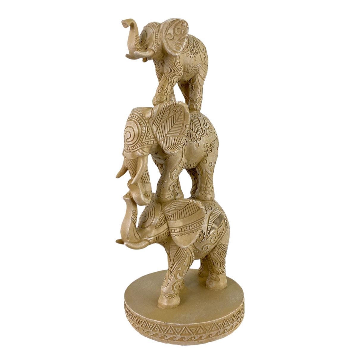 Figura Decorativa Familia Elefantes 14X12X28 cm