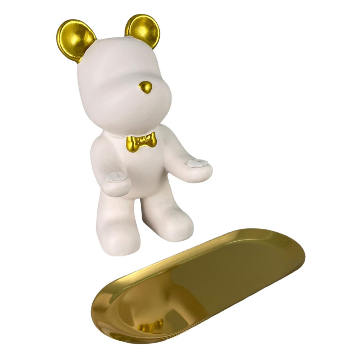 Figura Decorativa Osito con Charola 13X11.5X24.5 cm