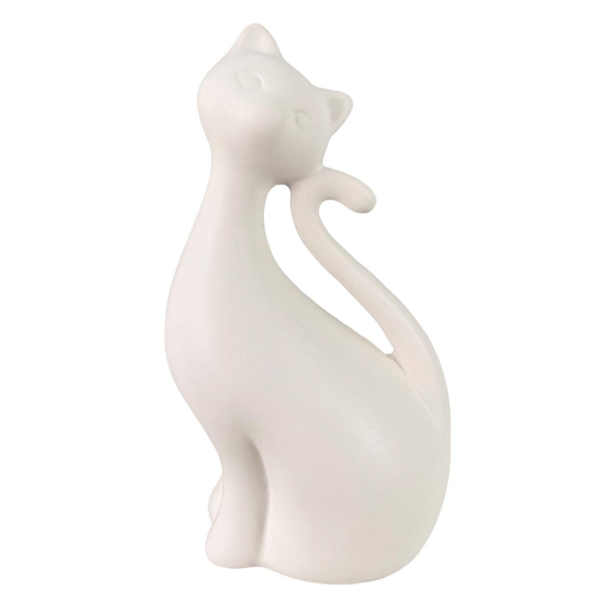 Figura Decorativa Gato Blanco 9.8X7.5X18.5 cm