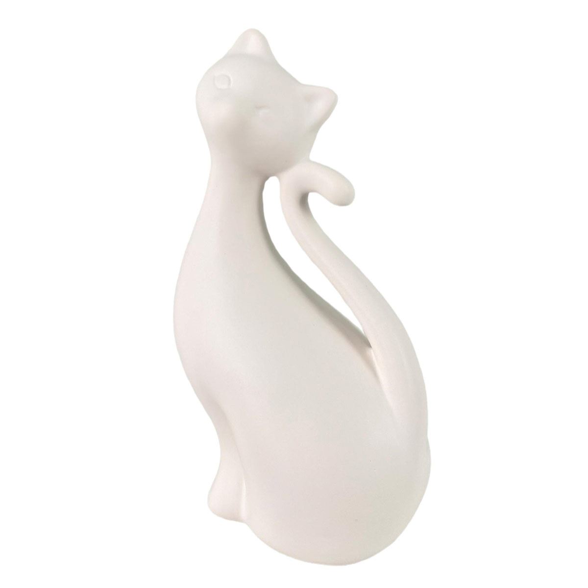 Figura Decorativa Gato Blanco 9.8X7.5X18.5 cm