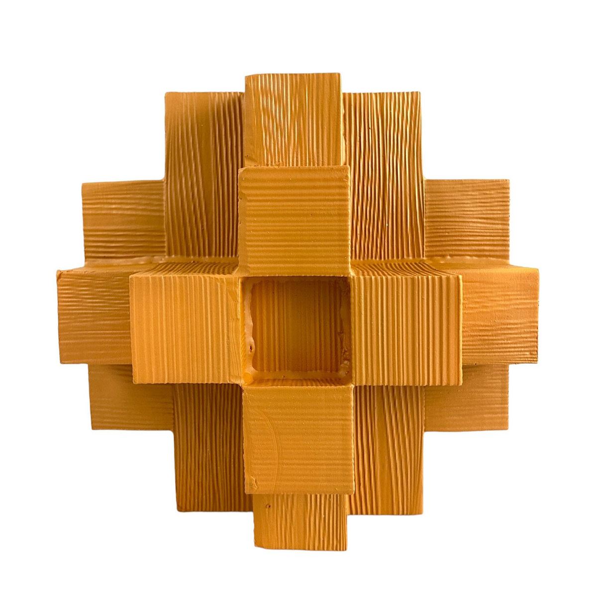 Figura Decorativa Diseño Cubo Asimétrico Color Naranja