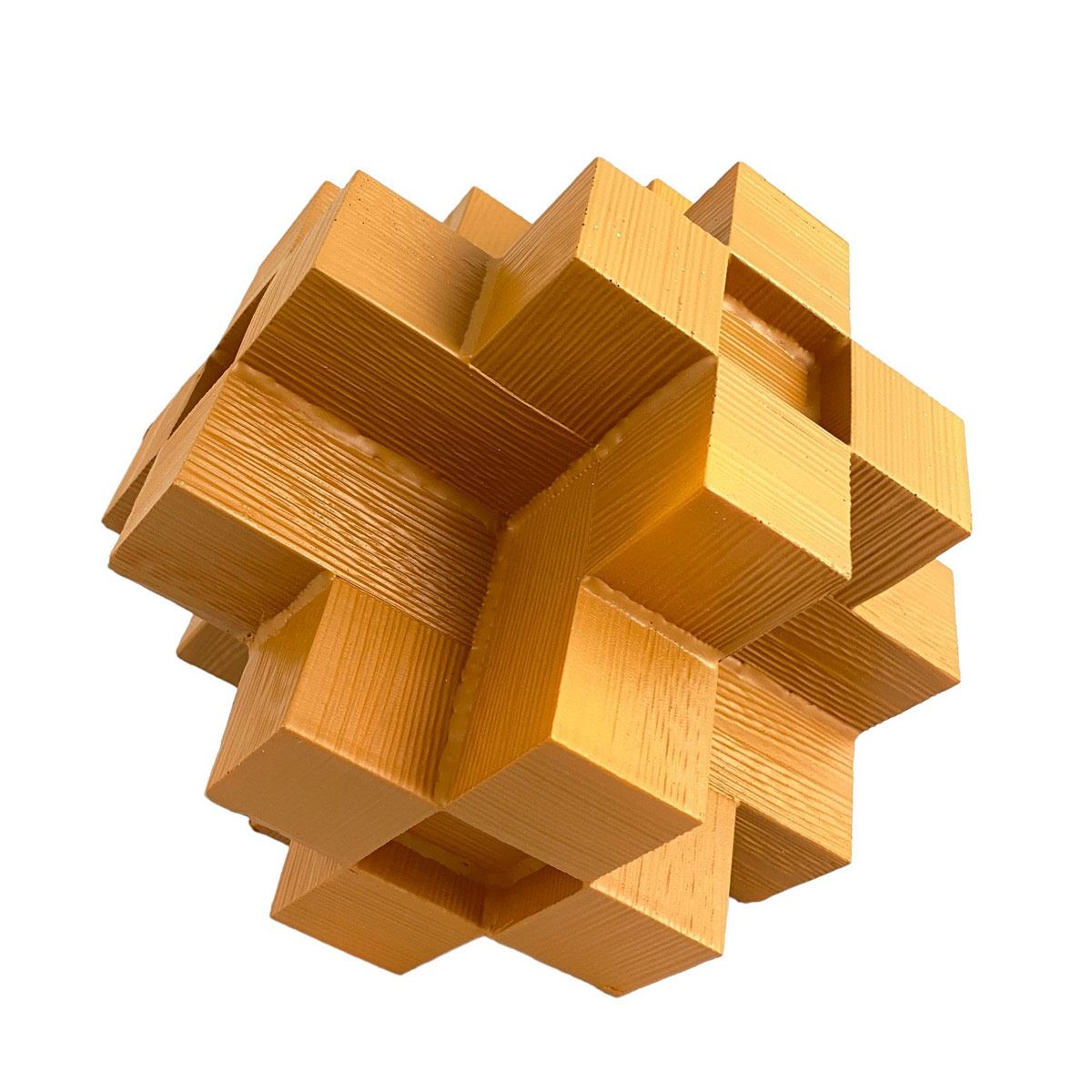 Figura Decorativa Diseño Cubo Asimétrico Color Naranja